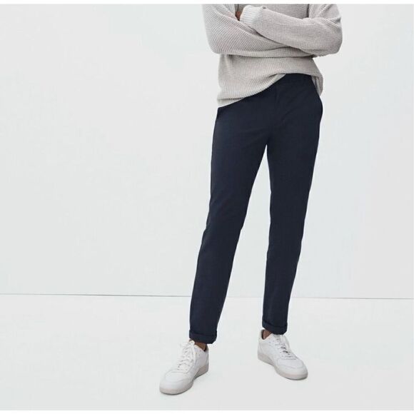 everlane men’s chino pants navy dark blue bottom flat front size 31X32 casual - Picture 1 of 12